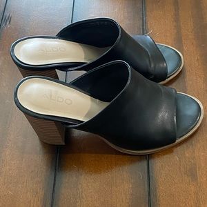 Aldo black mules size 6